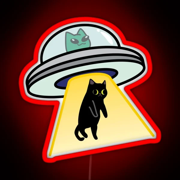 Cat UFO RGB Neon Sign