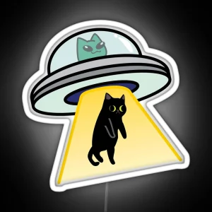 Cat UFO RGB Neon Sign