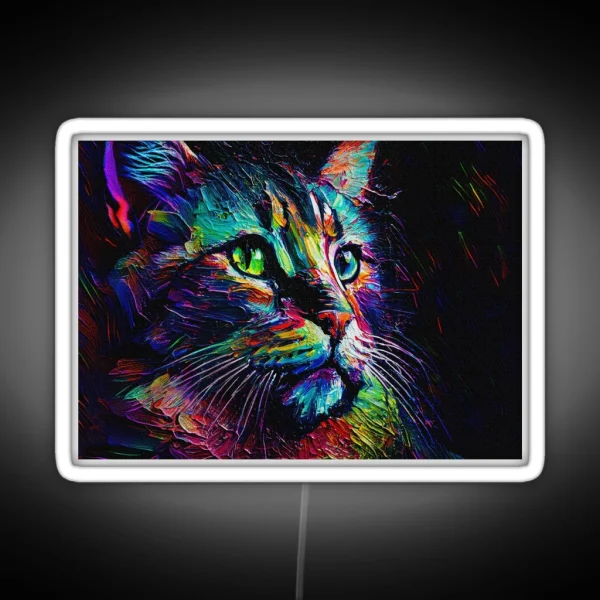 Cat Unique Style Design Cat Colorful Creativity Cat RGB Neon Sign