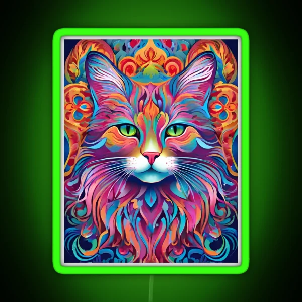 Cat Vector Art RGB Neon Sign