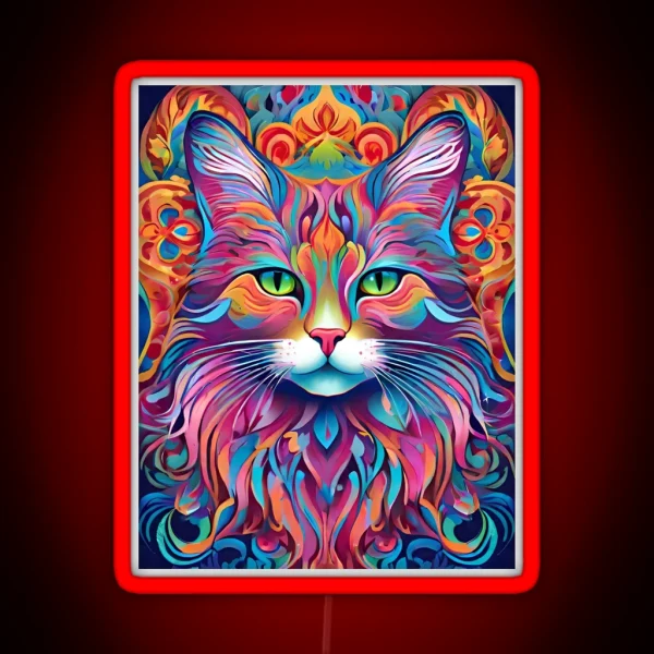 Cat Vector Art RGB Neon Sign