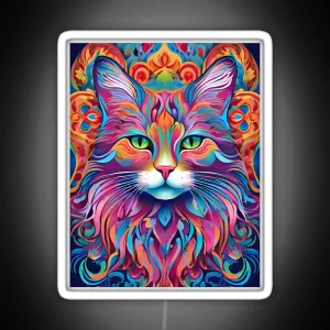 Cat Vector Art RGB Neon Sign