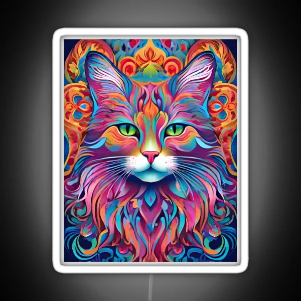 Cat Vector Art RGB Neon Sign