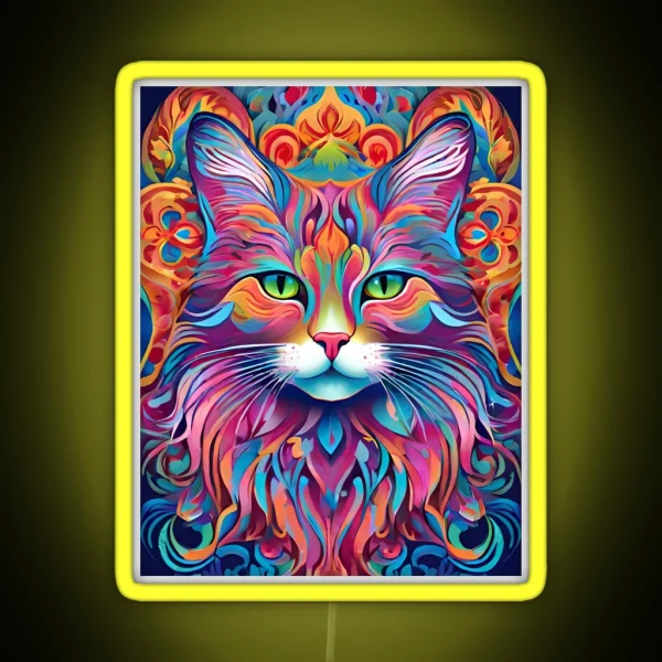 Cat Vector Art RGB Neon Sign