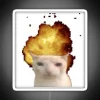 Feline face of utter shock amidst vibrant neon explosive chaos.