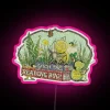 RGB neon sign with reading bug design and futuristic vibe