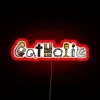 Catholic pride illuminated in vibrant RGB neon glow design