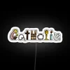 Neon RGB Sign for Catholics with Vibrant Cross Design Inspiration