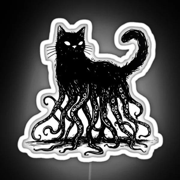 Cathulhu The Feline That Lurks In The Shadows RGB Neon Sign