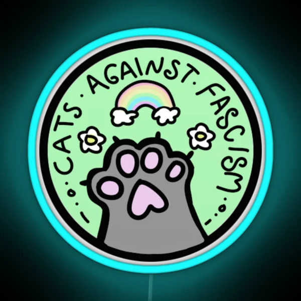 Cats Against Fascism RGB Neon Sign