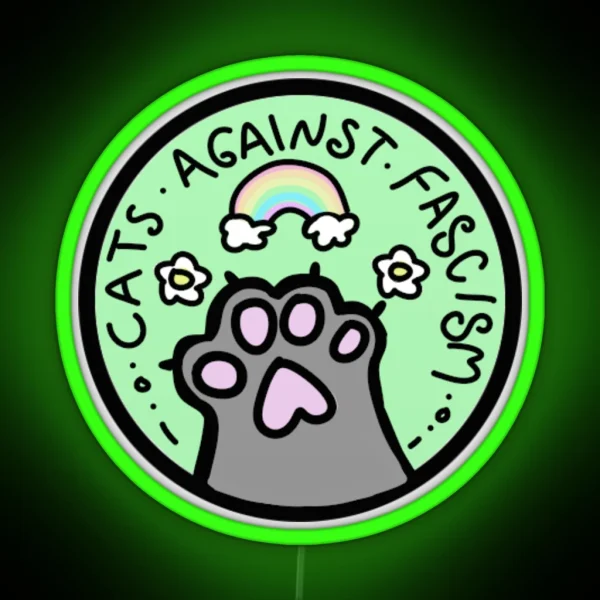 Cats Against Fascism RGB Neon Sign