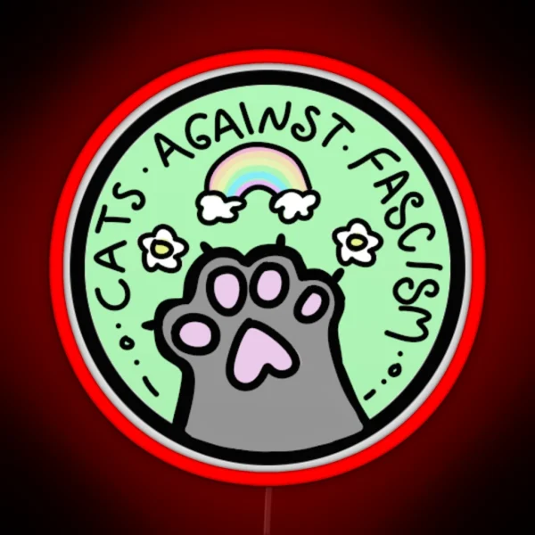 Cats Against Fascism RGB Neon Sign