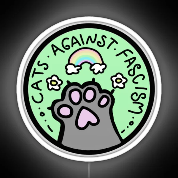 Cats Against Fascism RGB Neon Sign