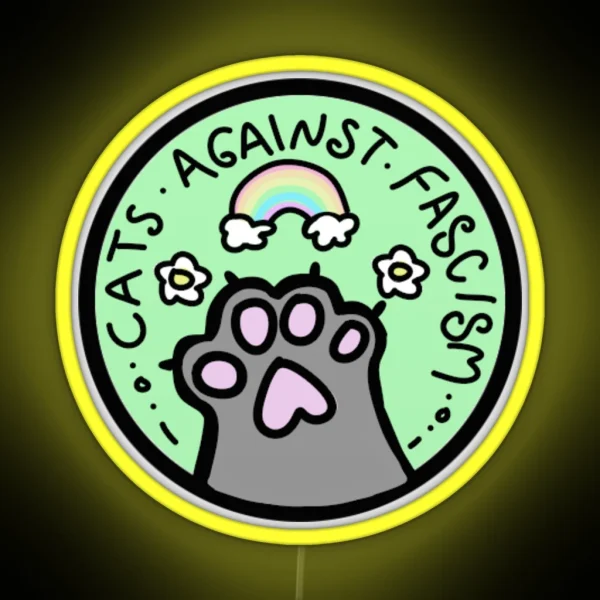Cats Against Fascism RGB Neon Sign