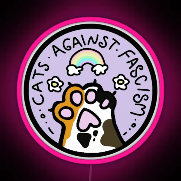 Cats Against Fascism RGB Neon Sign