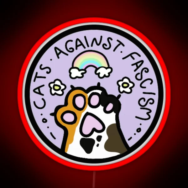 Cats Against Fascism RGB Neon Sign