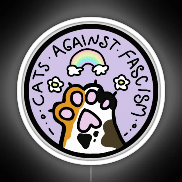 Cats Against Fascism RGB Neon Sign