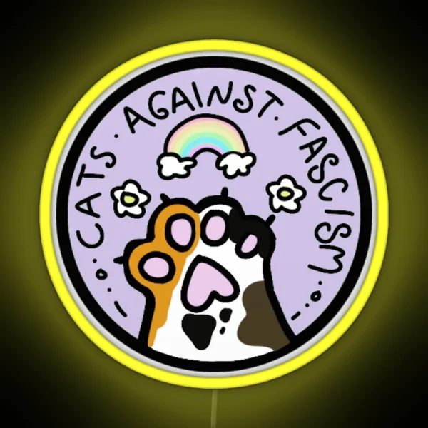 Cats Against Fascism RGB Neon Sign