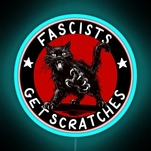 Cats Against Fascists RGB Neon Sign