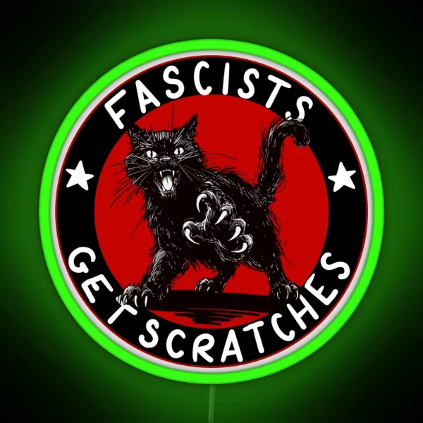 Cats Against Fascists RGB Neon Sign