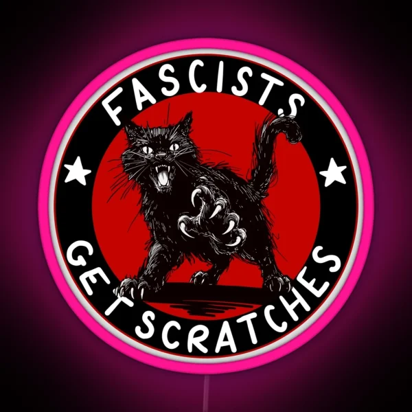 Cats Against Fascists RGB Neon Sign