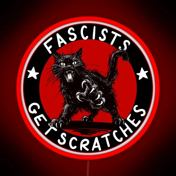 Cats Against Fascists RGB Neon Sign