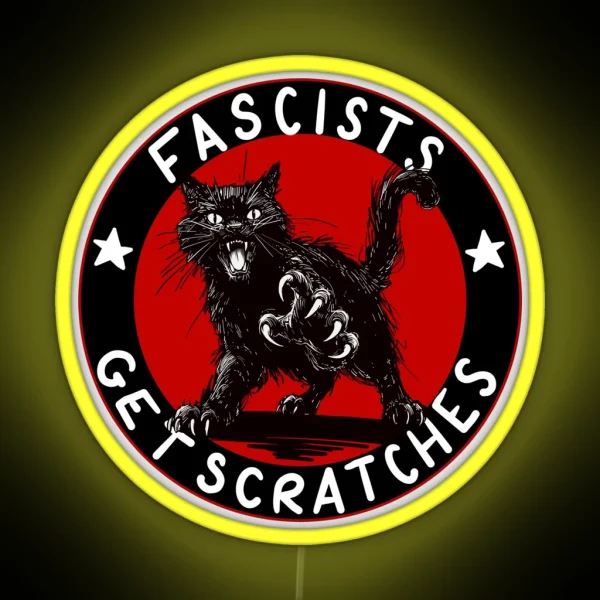 Cats Against Fascists RGB Neon Sign