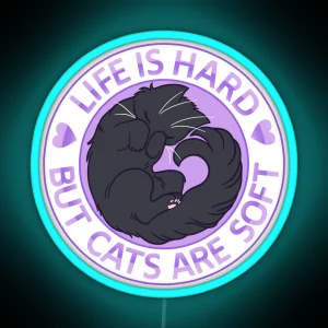 Cats Are Soft Purple RGB Neon Sign