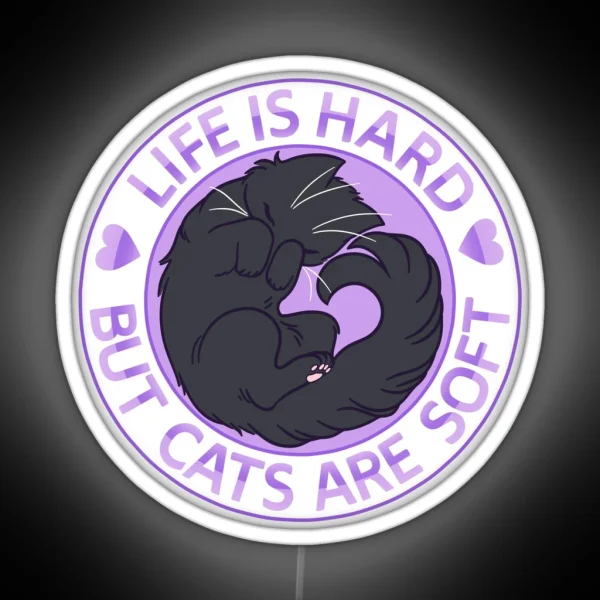 Cats Are Soft Purple RGB Neon Sign