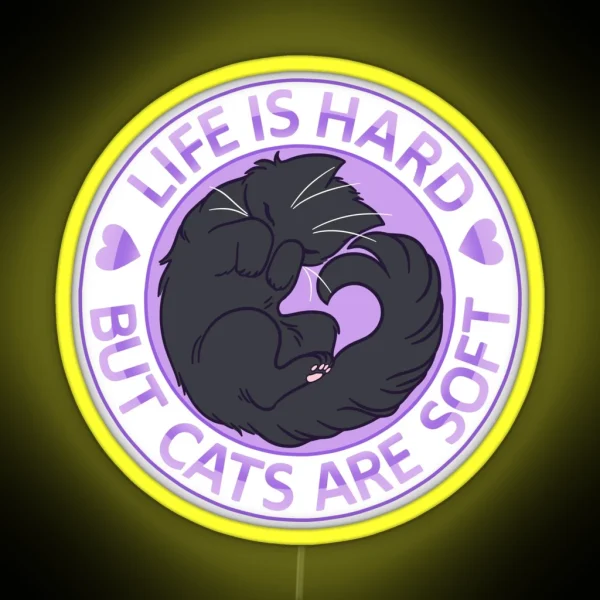 Cats Are Soft Purple RGB Neon Sign