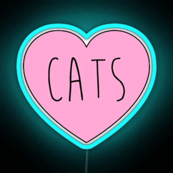 Cats Heart RGB Neon Sign