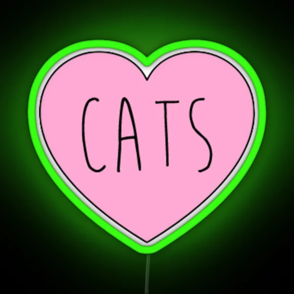Cats Heart RGB Neon Sign