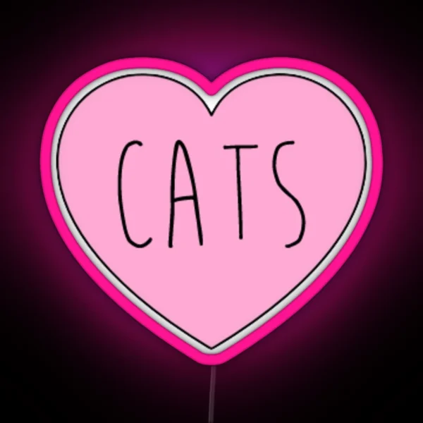 Cats Heart RGB Neon Sign