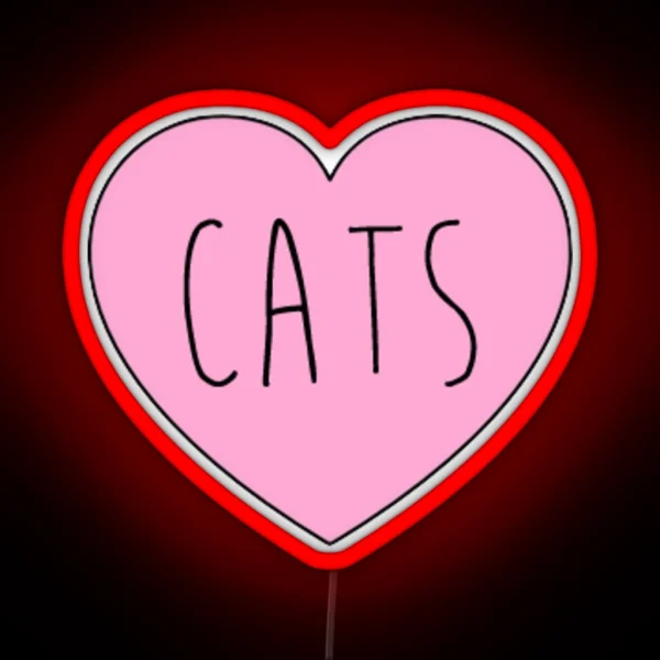 Cats Heart RGB Neon Sign