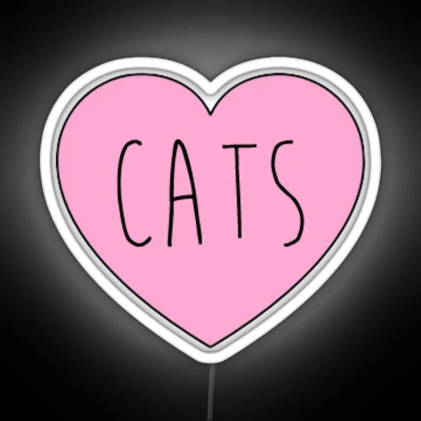 Cats Heart RGB Neon Sign