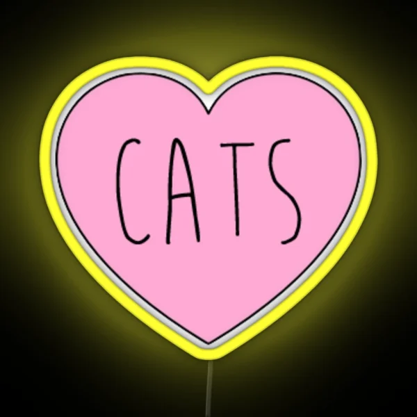 Cats Heart RGB Neon Sign