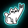 Neon cat lovers' decorative metal sign with colorful LED lighting accents.