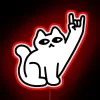 Neon metal sign featuring feline-inspired design with colorful RGB accents.