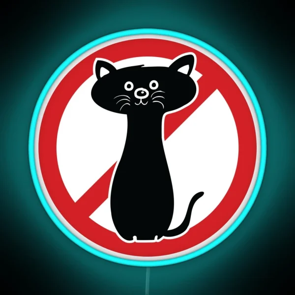 Cats Prohibition Signs RGB Neon Sign