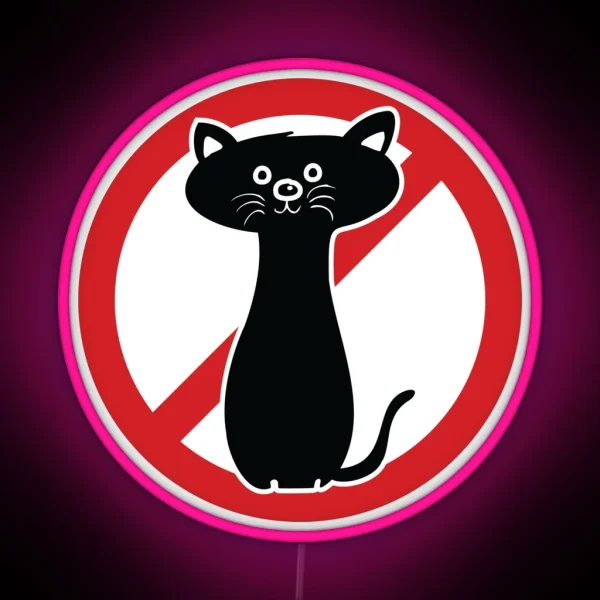 Cats Prohibition Signs RGB Neon Sign