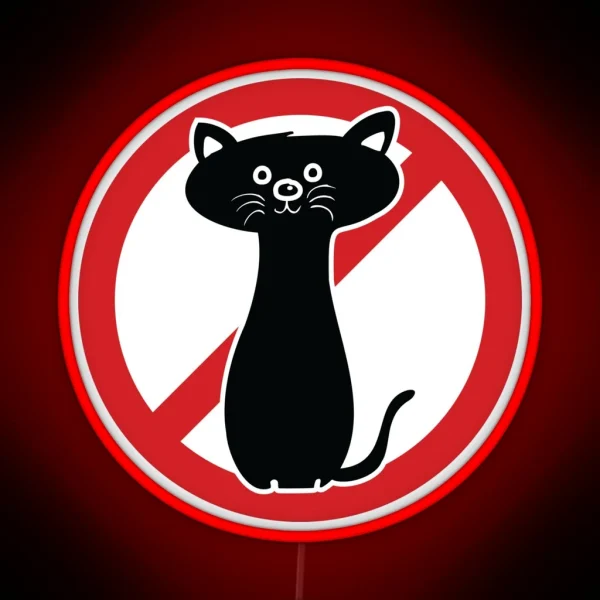 Cats Prohibition Signs RGB Neon Sign