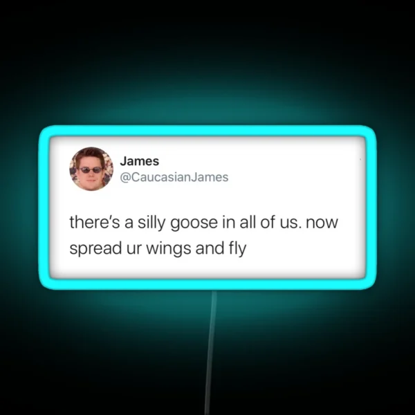 Caucasian James Tweet RGB Neon Sign