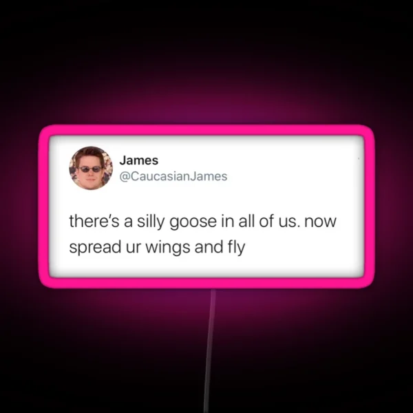 Caucasian James Tweet RGB Neon Sign