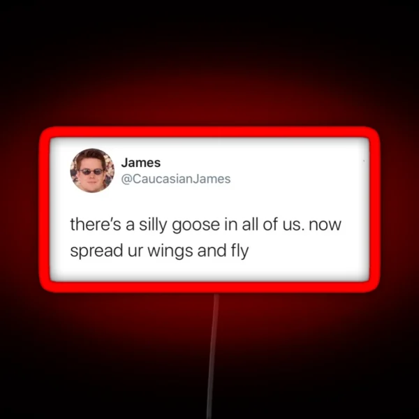 Caucasian James Tweet RGB Neon Sign