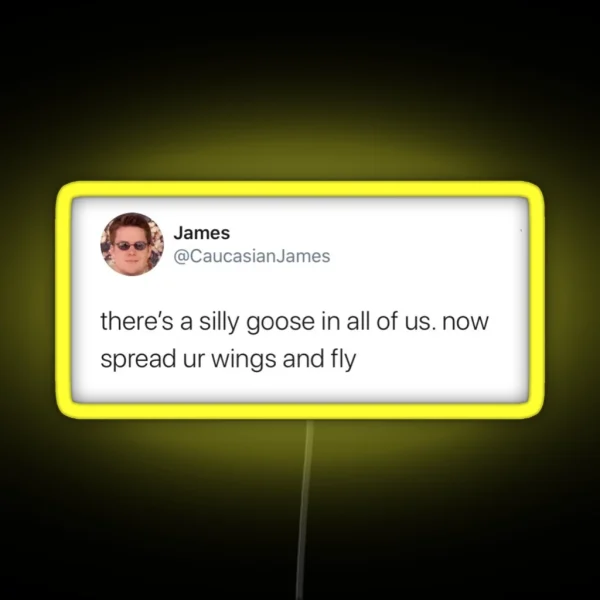 Caucasian James Tweet RGB Neon Sign