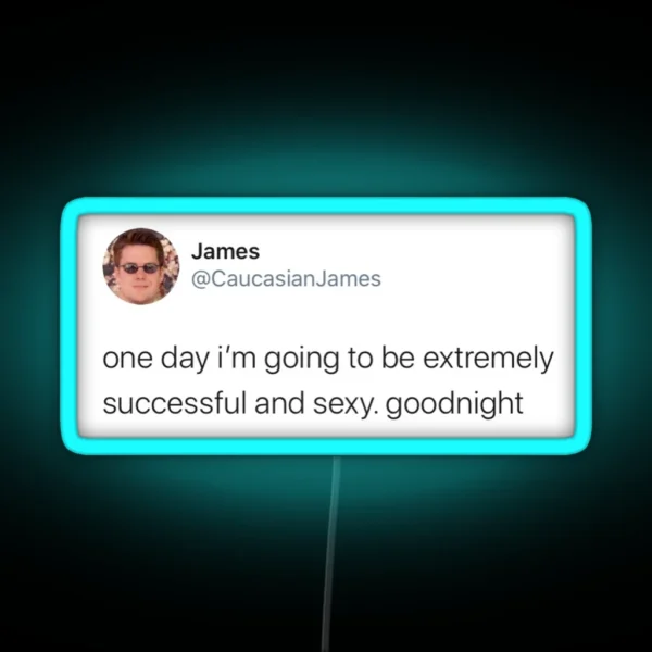 Caucasian James Tweet RGB Neon Sign