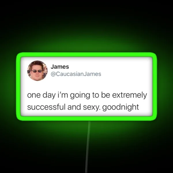 Caucasian James Tweet RGB Neon Sign