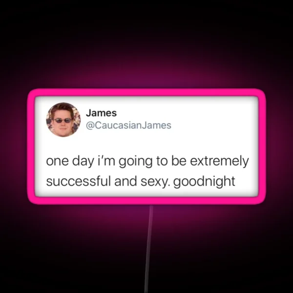 Caucasian James Tweet RGB Neon Sign