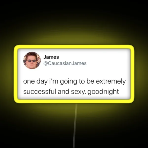 Caucasian James Tweet RGB Neon Sign