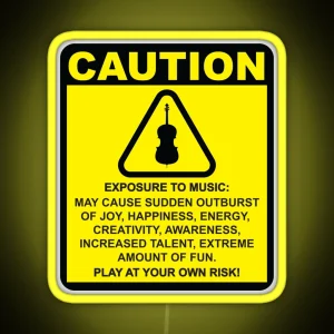 Caution Cello Cellist Gift Idea Cello Player RGB Neon Sign